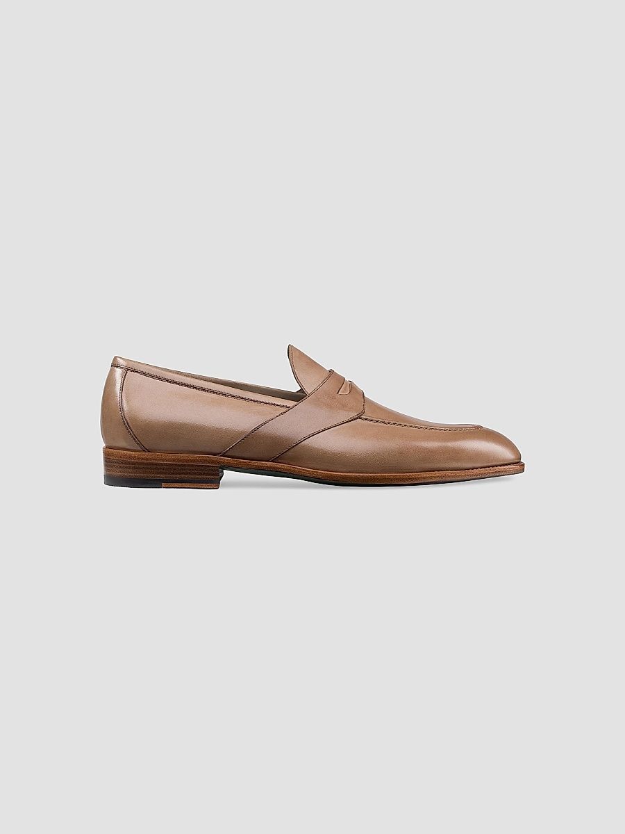Stefano Ricci Men's Antique Calfskin Leather Loafers - Beige - Size 7