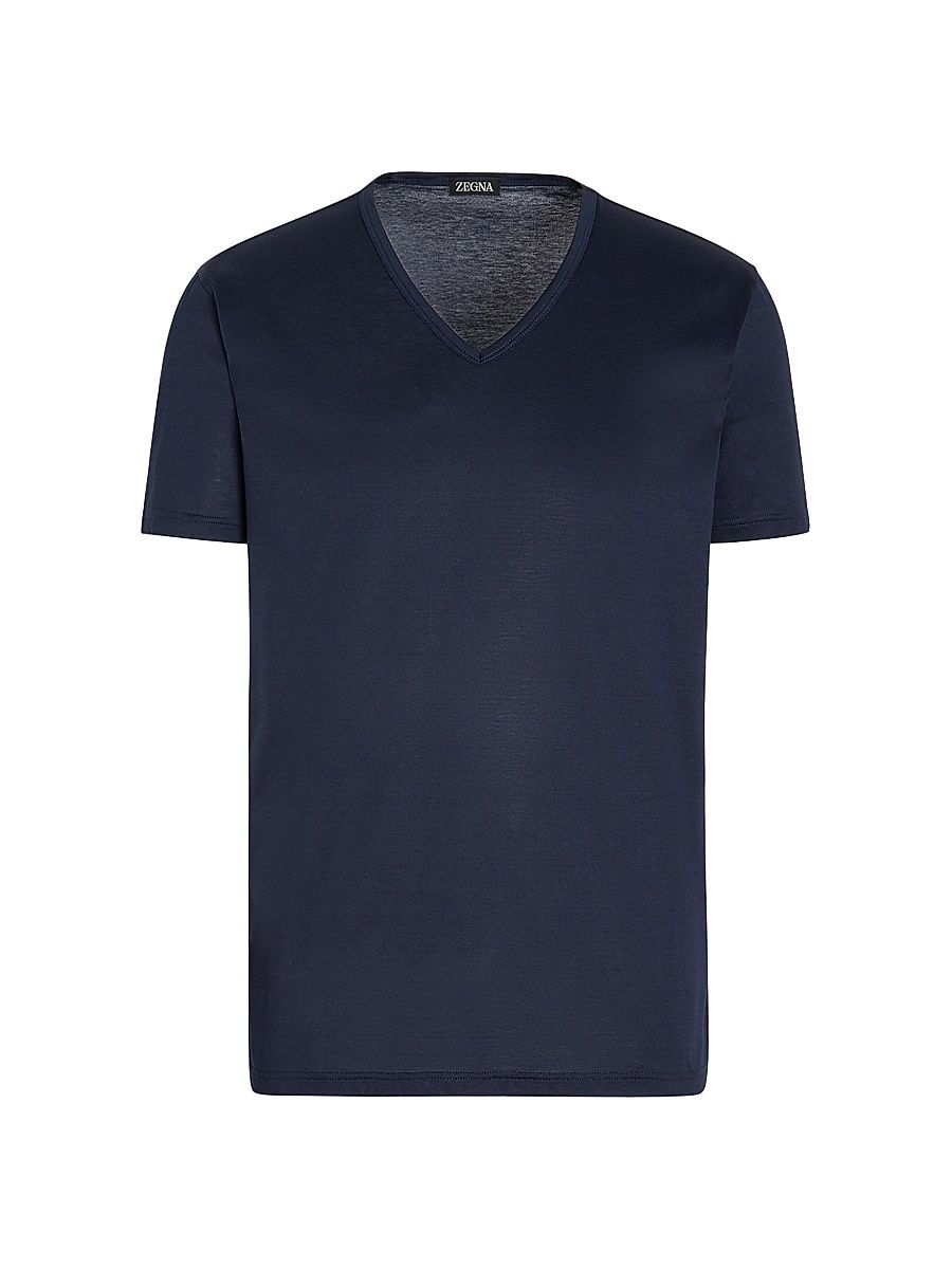 Men's Cotton T-Shirt - Blue - Size XXL