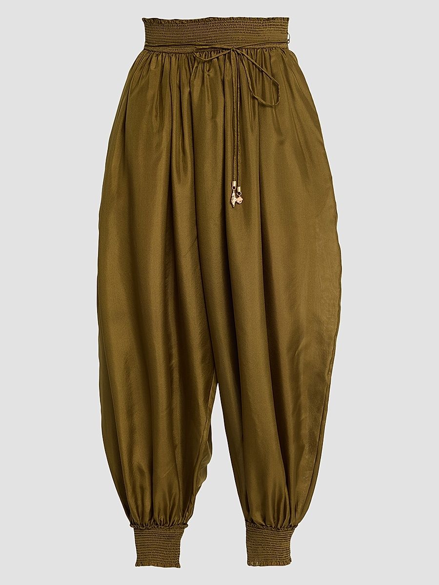 Women's Mahon Silk Parachute Pants - Olive - Size 6
