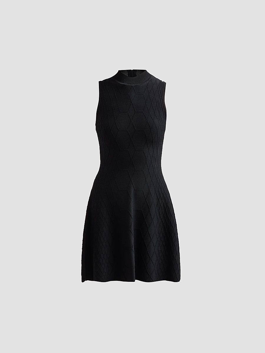 Women's Riley Diamond-Knit Mini Dress - Black - Size XL