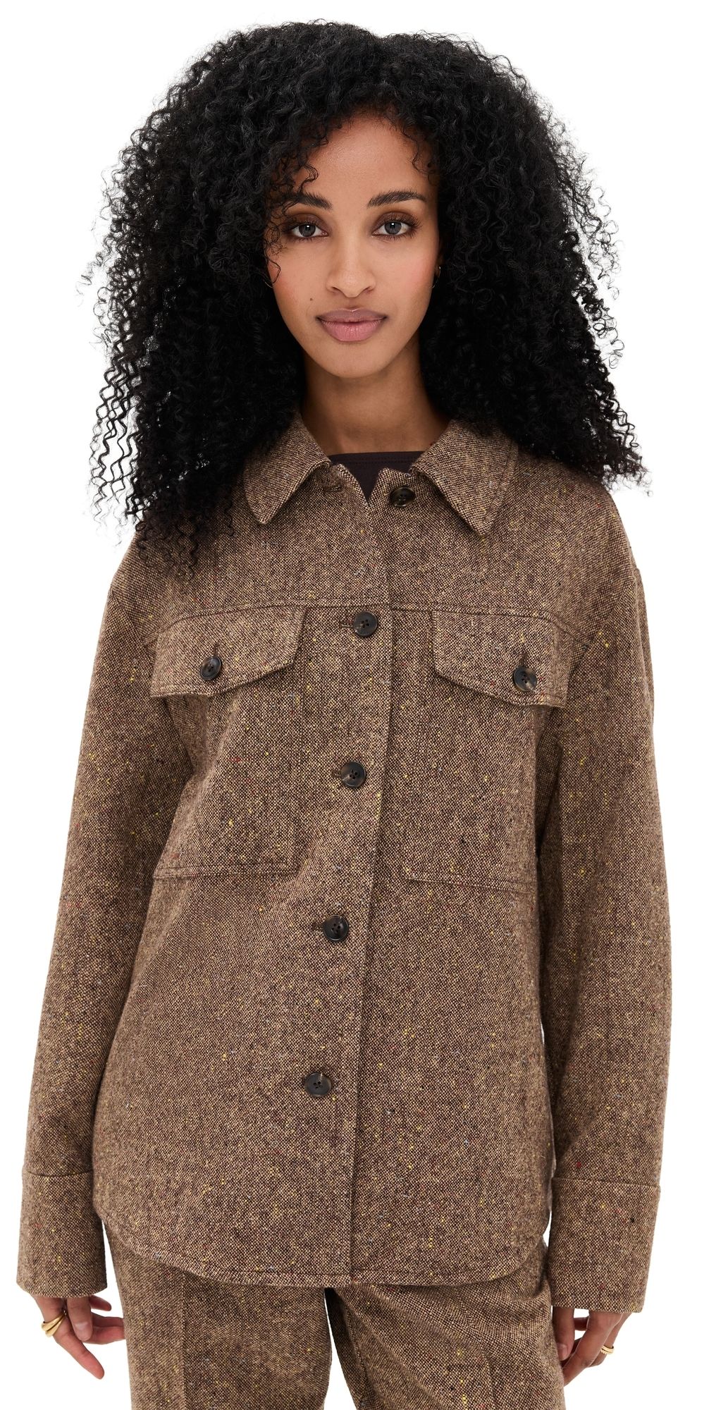 ALIGNE Charlie Wool Mix Overshirt Brown XL