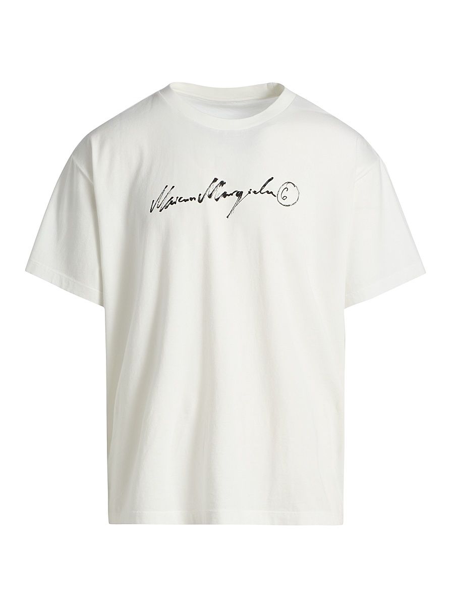 Men's Logo Cotton T-Shirt - Off White - Size XXL