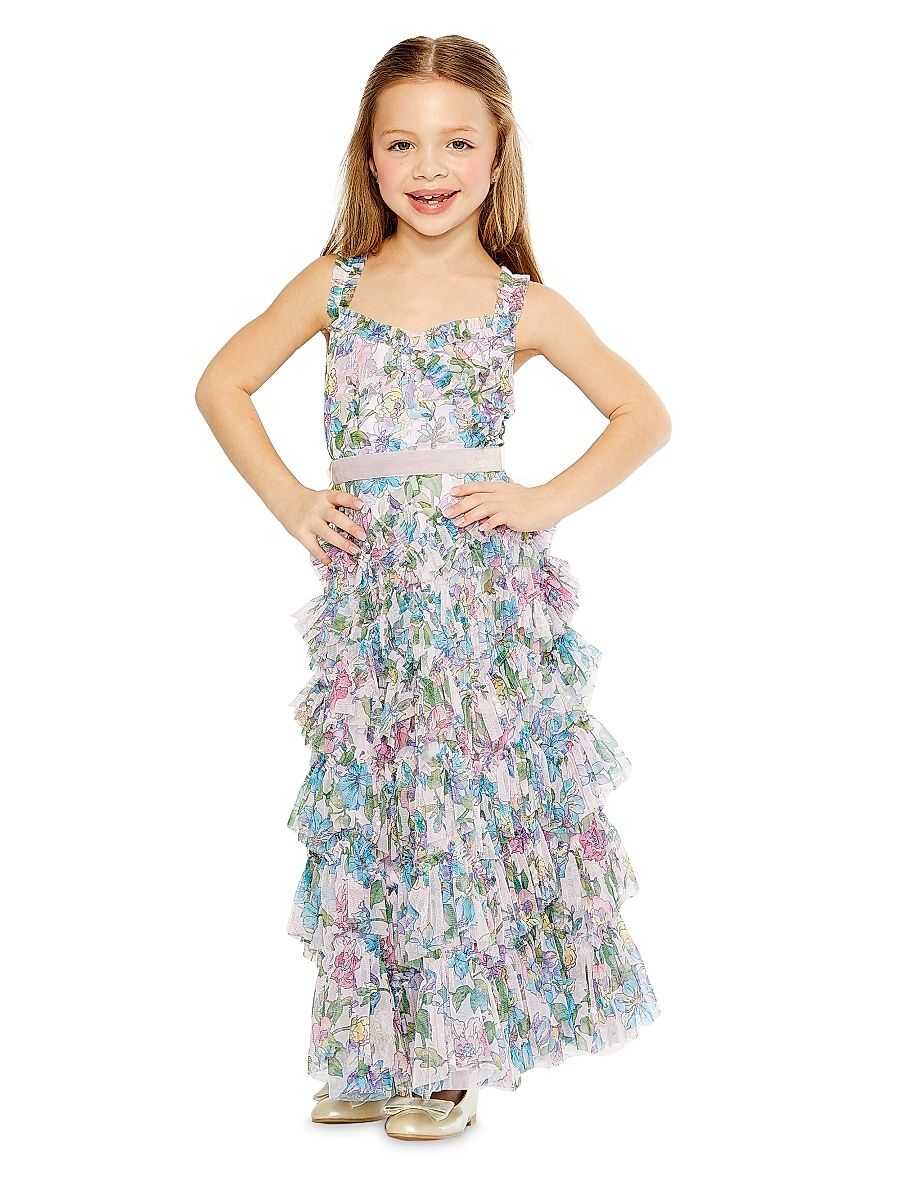 Little Girl's & Girl's Sleeveless Tiered Ruffle Gown - Size 2