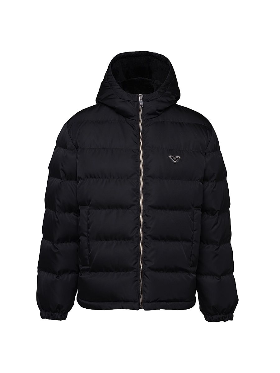 Men's Cropped Re-Nylon Down Jacket - Black - Size XL