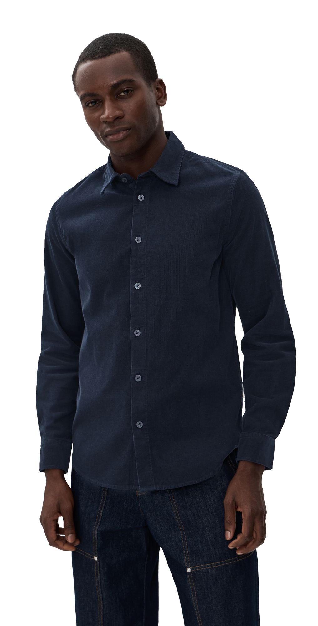 NN07 Asher Baby Corduroy Shirt Navy Blue M