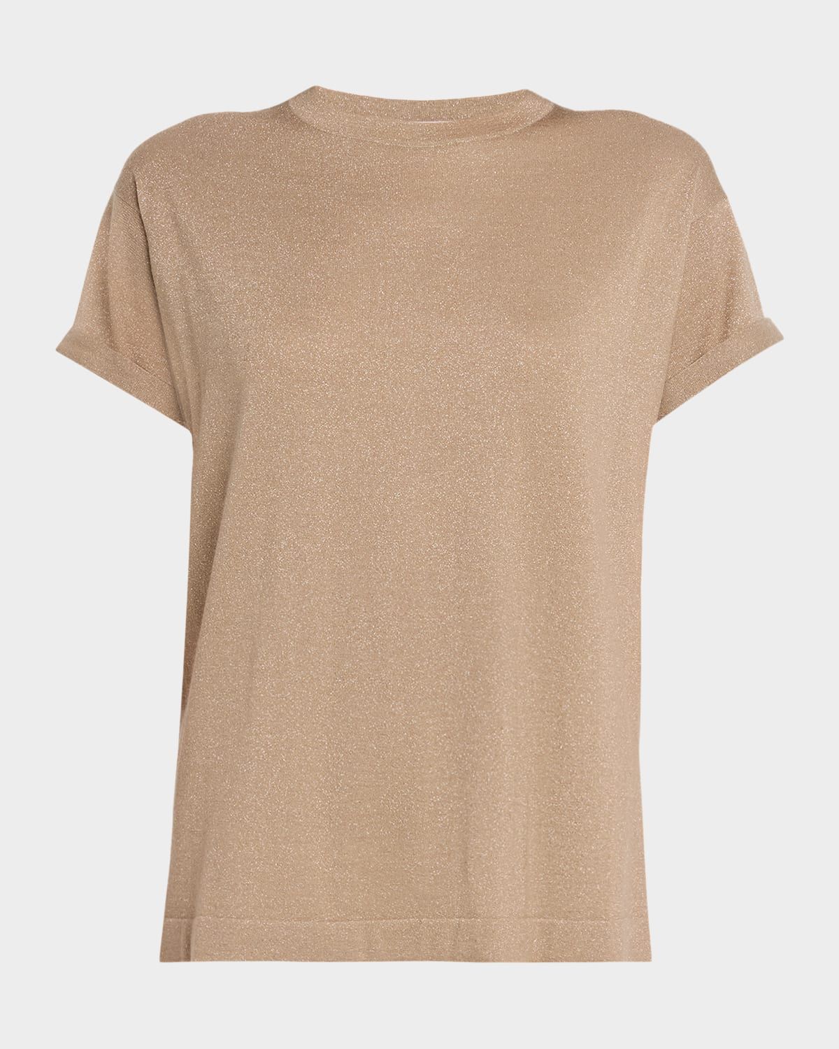 Cashmere Silk Lurex Short-Sleeve T-Shirt