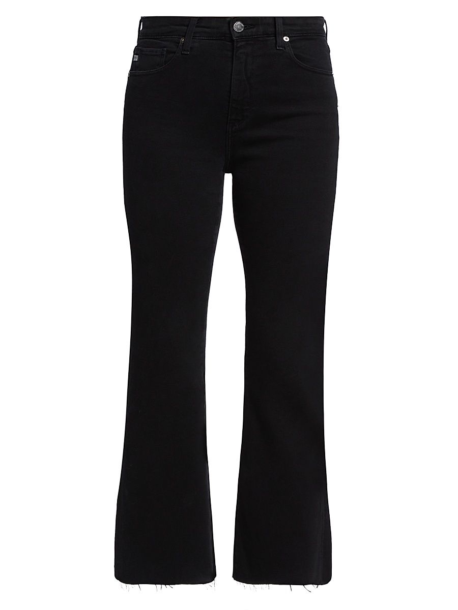 Women's Farrah High-Rise Stretch Cropped Boot-Cut Jeans - Sulfur Black - Size 31