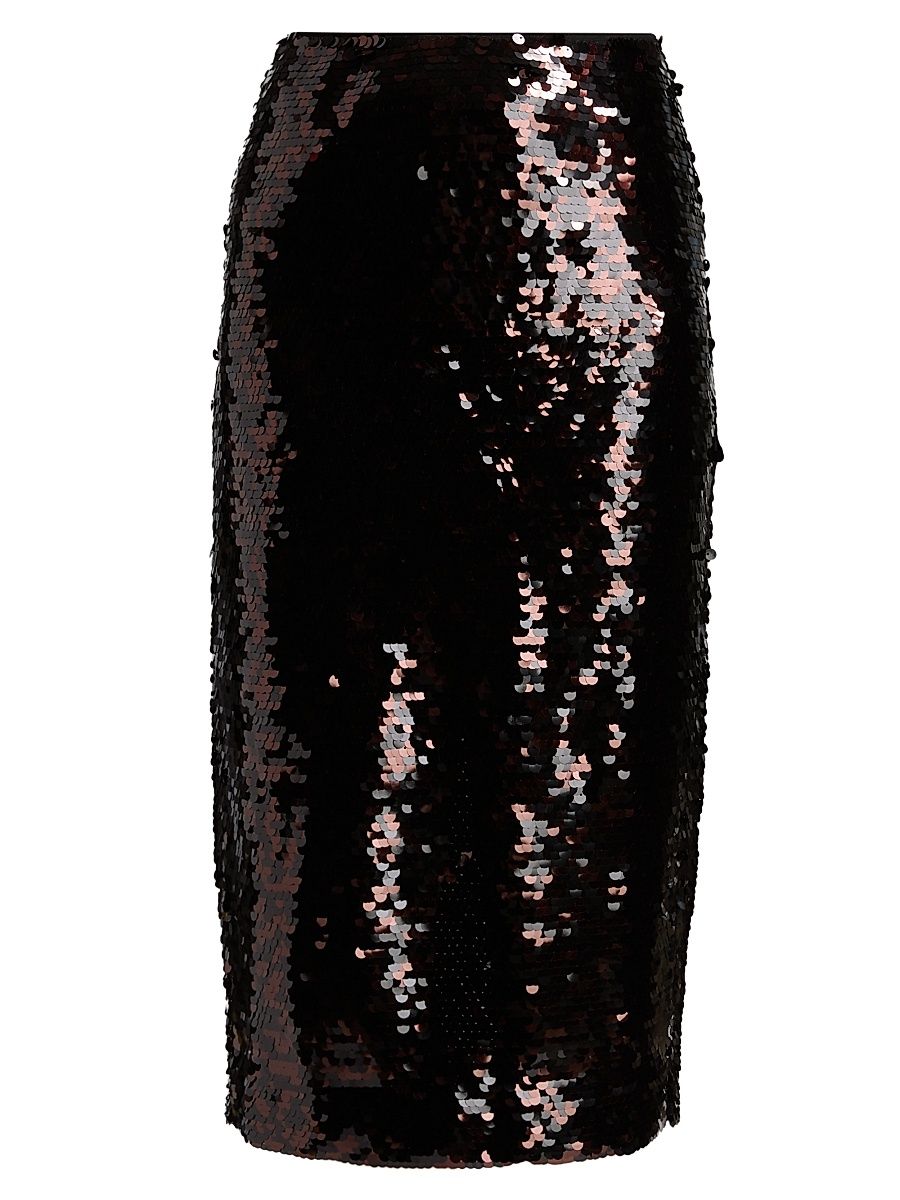 Women's Ciara Sequined Pencil Skirt - Espresso Black - Size 12