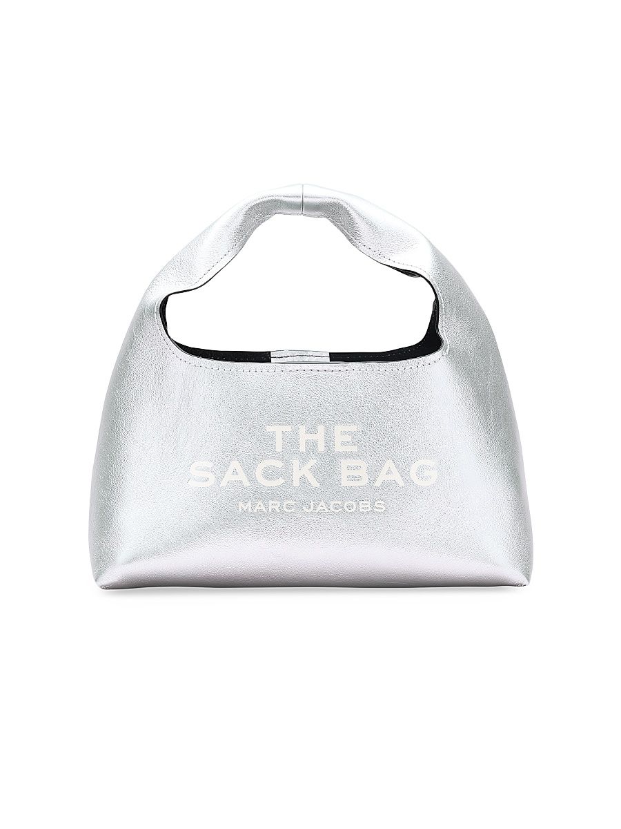 Women's The Metallic Leather Mini Sack Bag - Silver