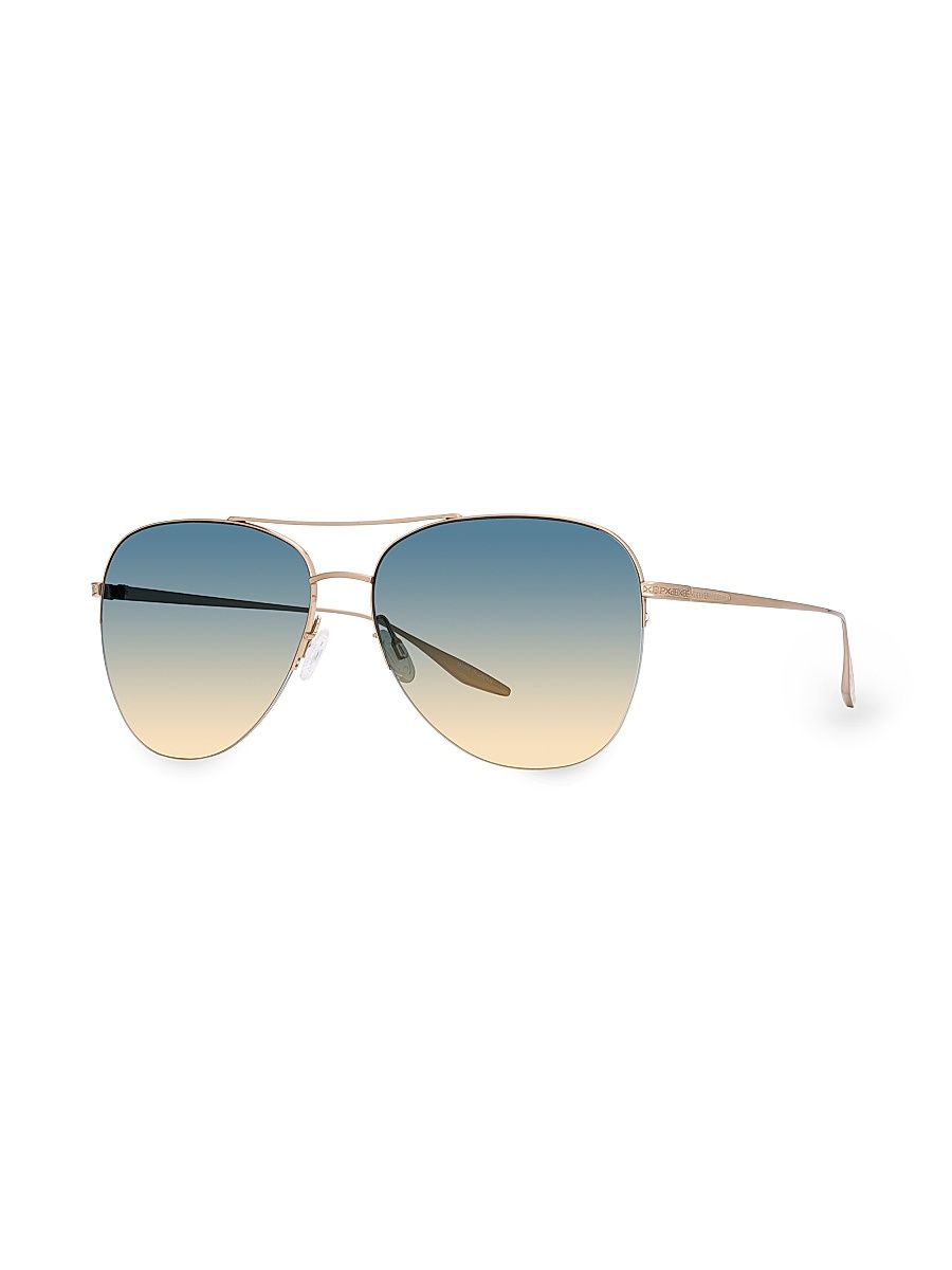 Women's Chevalier 60MM Aviator Sunglasses - Blue Gold