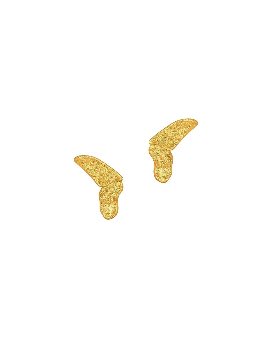 Women's Butterfly Wings 24K-Gold-Plated Stud Earrings - Gold