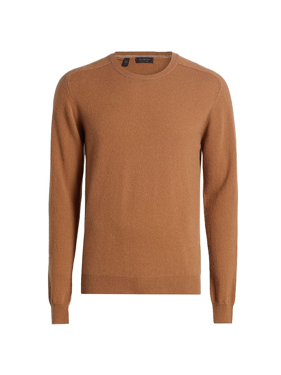 Men's Cashmere Saddle Shoulder Crewneck Sweater - Sage - Size Large