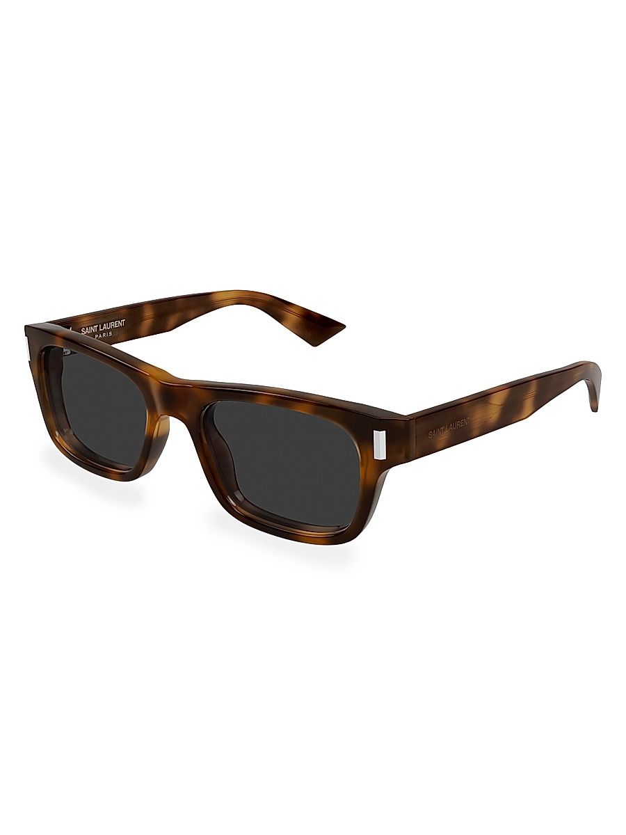 Men's 53MM Rectangular Sunglasses - Havana