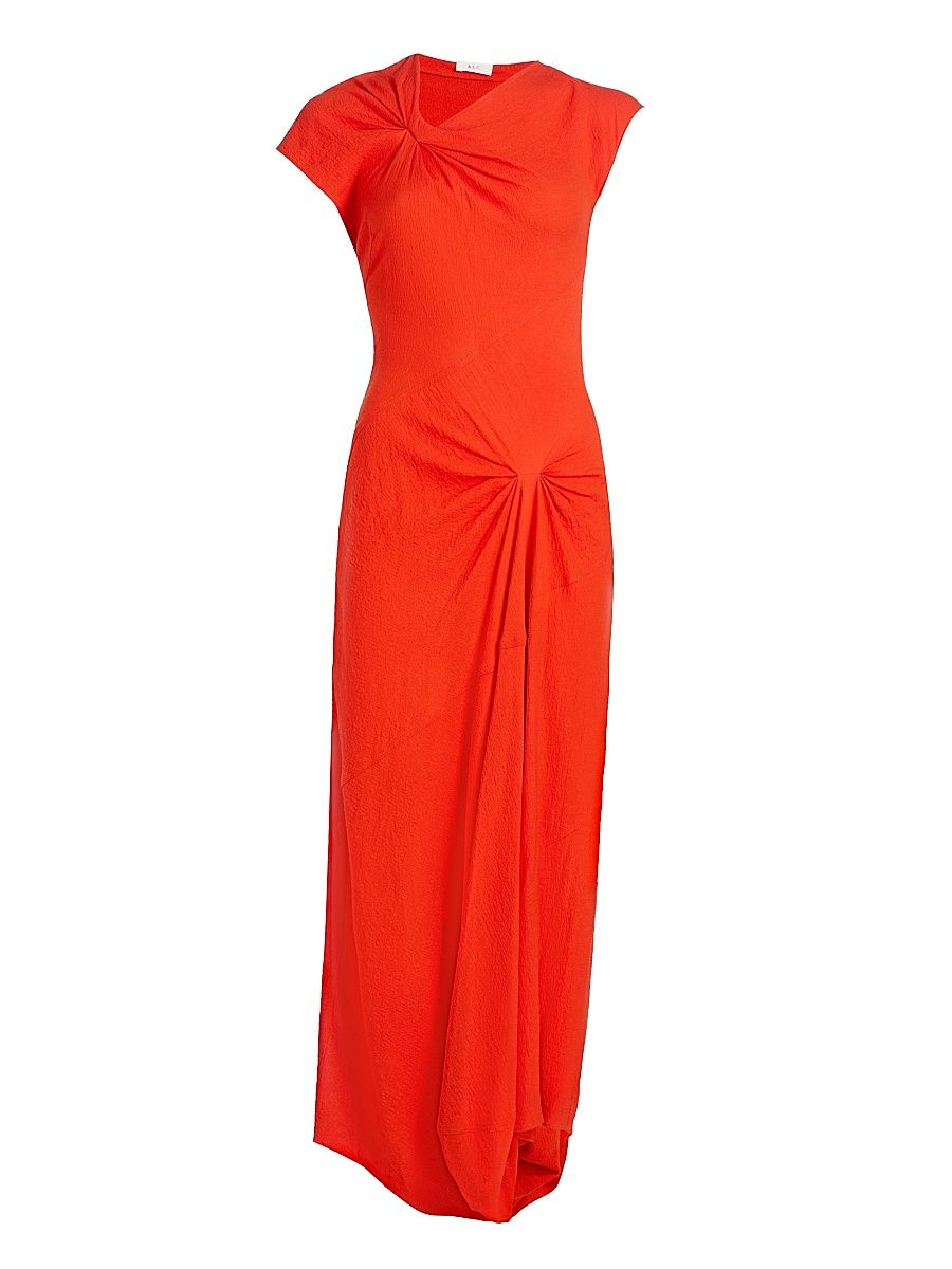 Women's Willa Knotted Crepe Maxi Dress - Persimmon - Size 14