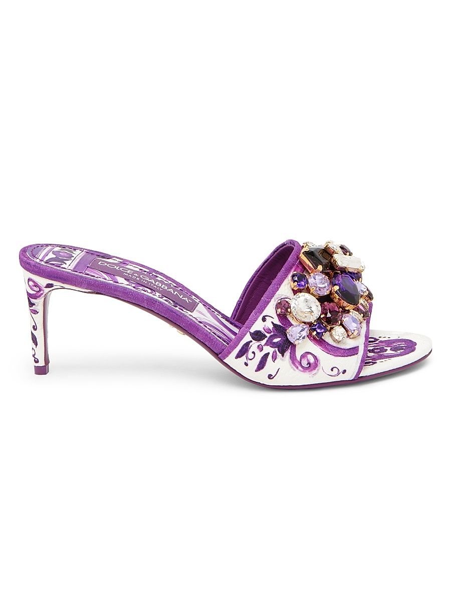 Women's Maiolica Embellished Sandals - Maiolica Viola - Size 10