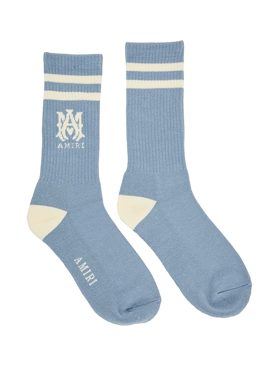 Men's MA Striped Socks - Ashley Blue - Size Small
