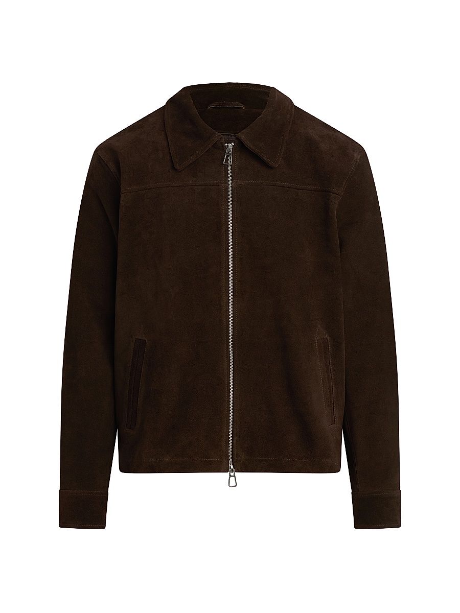 Men's Suede Zip-Front Jacket - Wren - Size XL