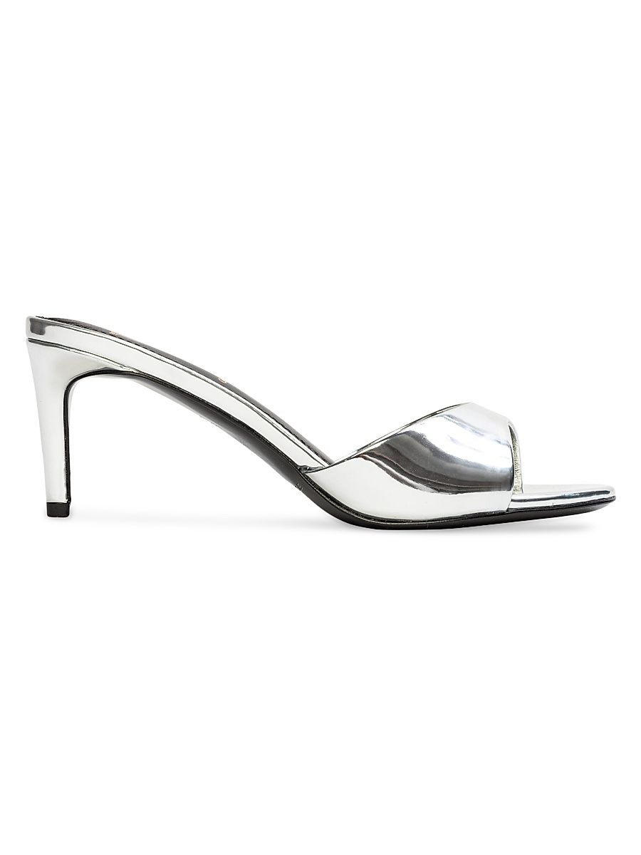 Women's Freddie 65MM Metallic Mules - Silver Metallic - Size 10