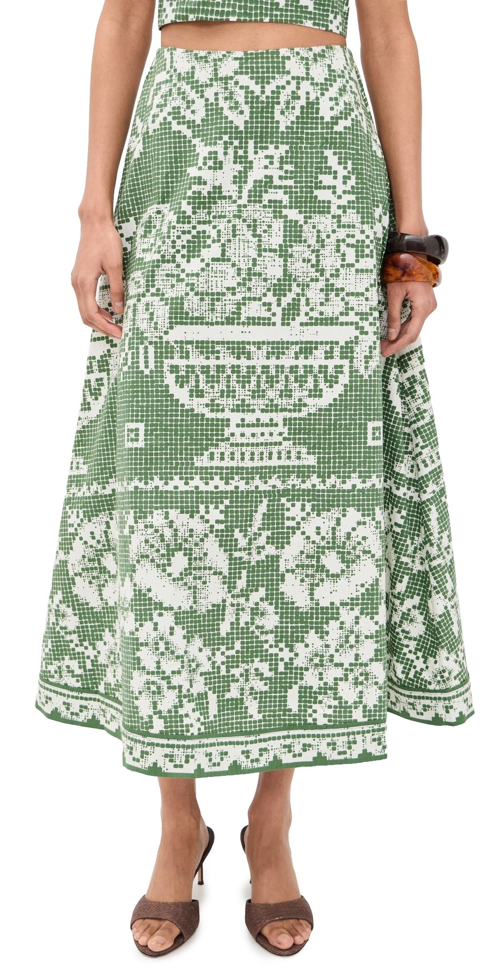 Cleobella Jasmine Ankle Skirt Verdant Flight S