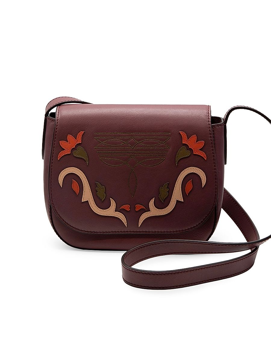Women's Western Leather Crossbody Bag - Merlot