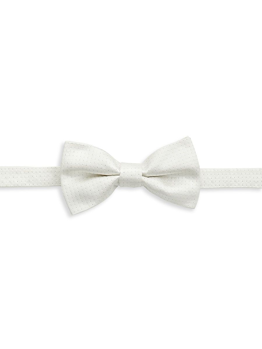 Men's COLLECTION Micro Shine Dotted Bow Tie - Egret