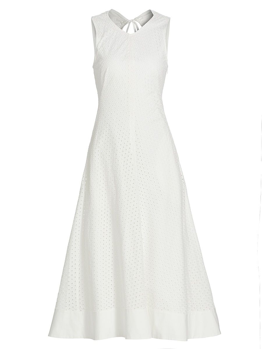 Women's Juno Cotton Broderie Anglaise Midi-Dress - Off White - Size 10