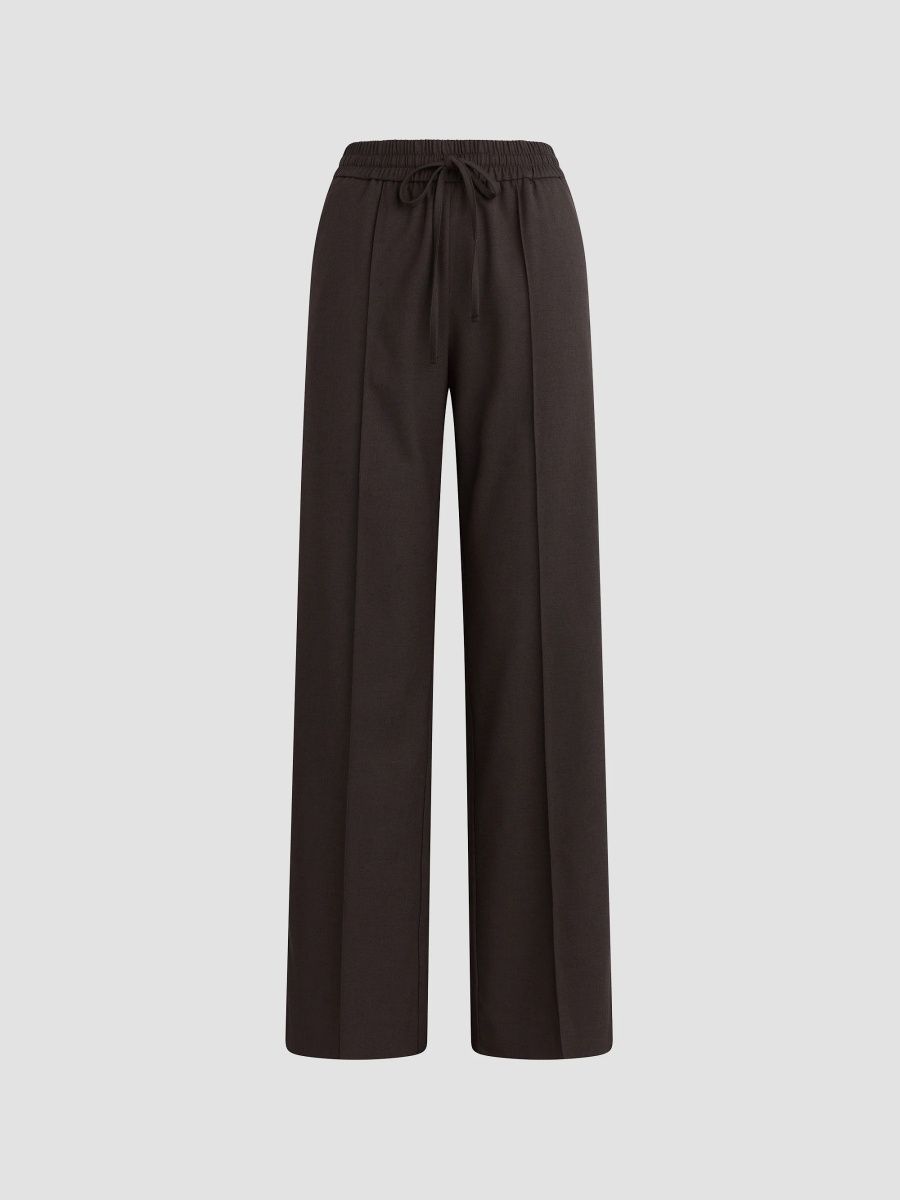 Favorite Daughter Women's The Ease Elasticized Wide-Leg Pants - Espresso - Size XS