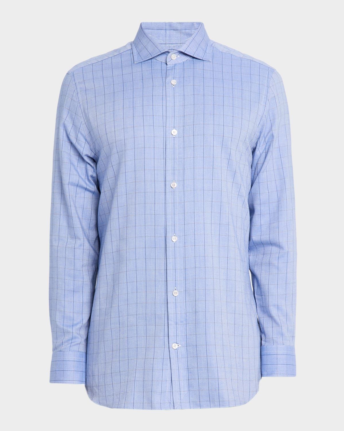 Men & apos;s Giza Cotton and Cashmere Tattersall Check Sport Shirt