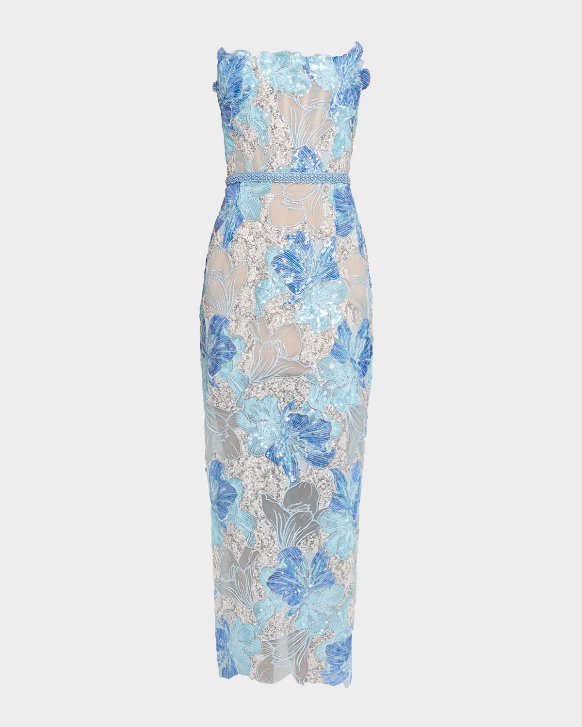 Jasmine Maraya Strapless Sequined Midi Dress