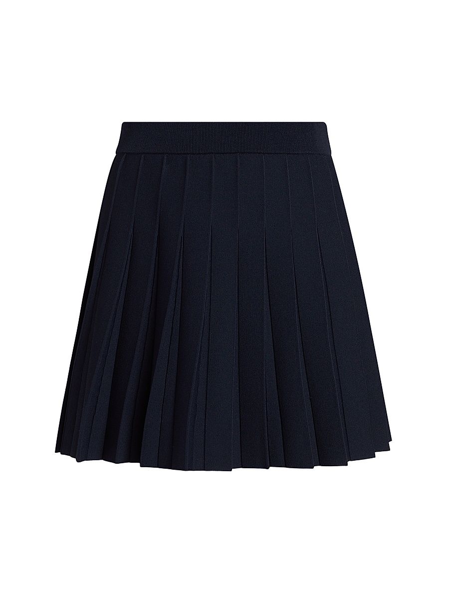 Women's Jared Pleated Knit Miniskirt - Dark Navy - Size Large