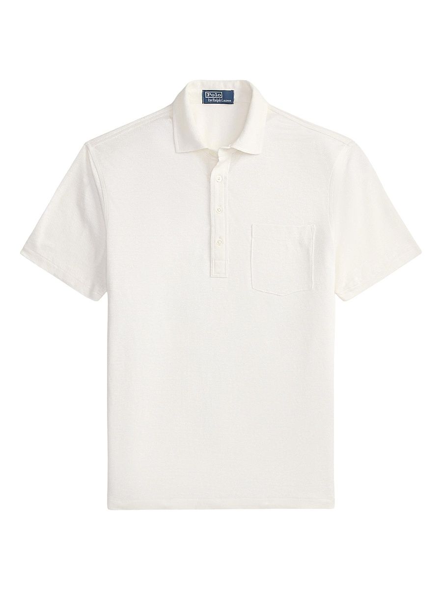 Men's Short Sleeve Linen Pique Polo Shirt - Deckwash White - Size XXL