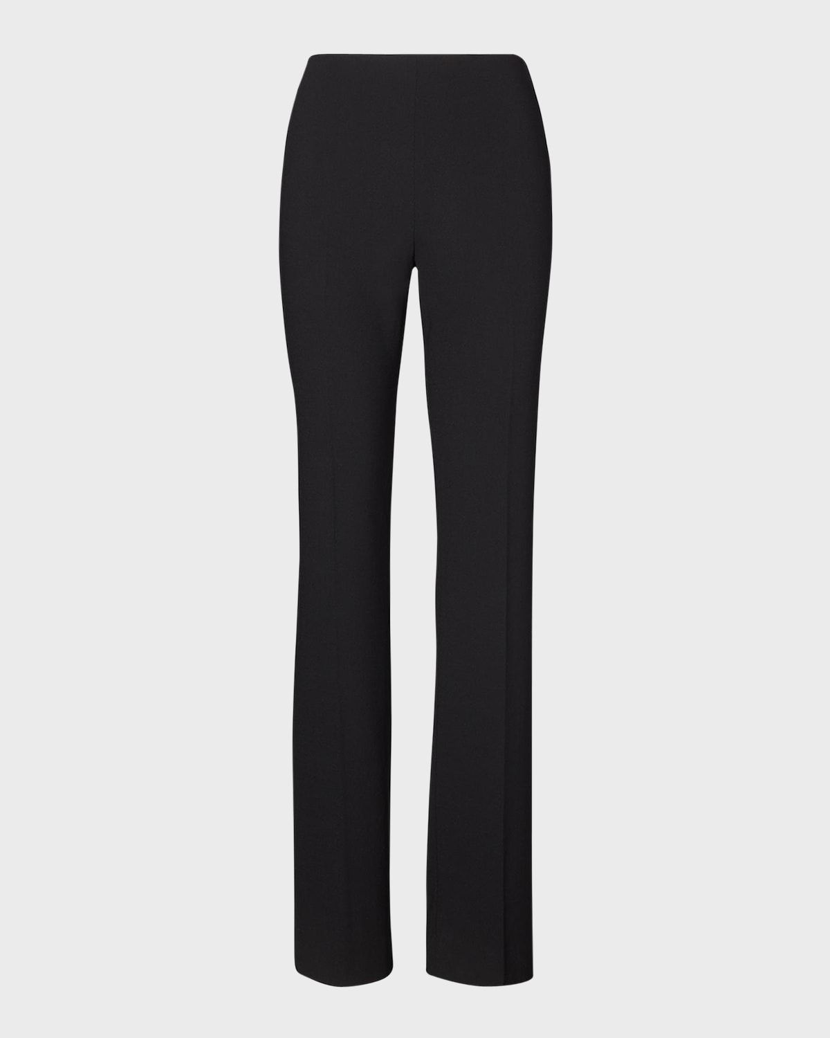 Alandra Side-Zip Stretch-Wool Pants, Black