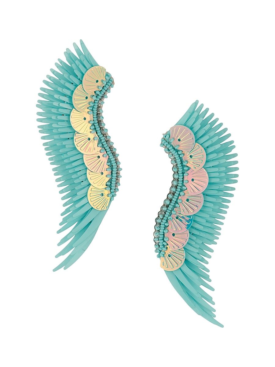 Women's Madeline Sequined Drop Earrings - Turquoise