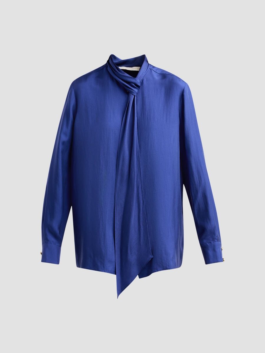 Zimmermann Women's Silk Twill Knot Blouse - Royal Blue - Size 10