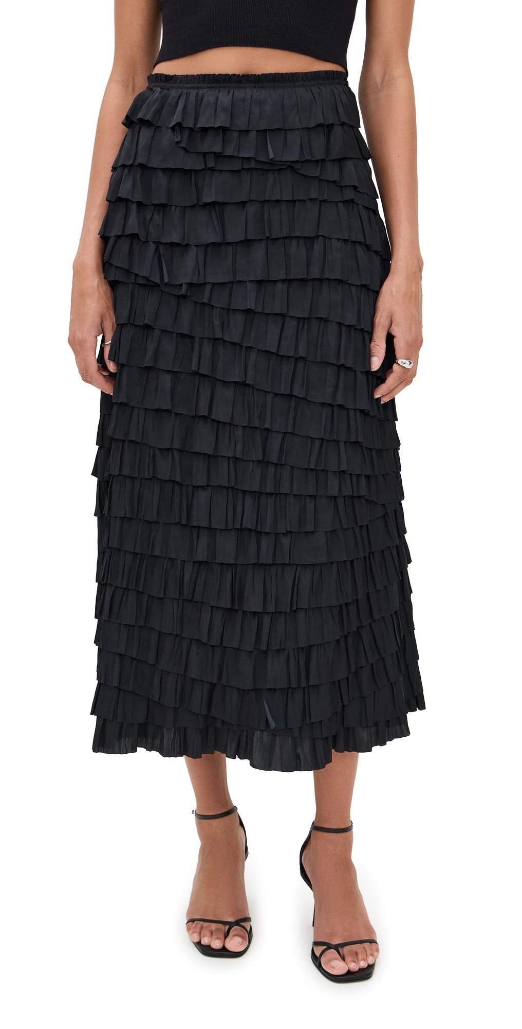 Ulla Johnson Eloise Layered Skirt Noir 00