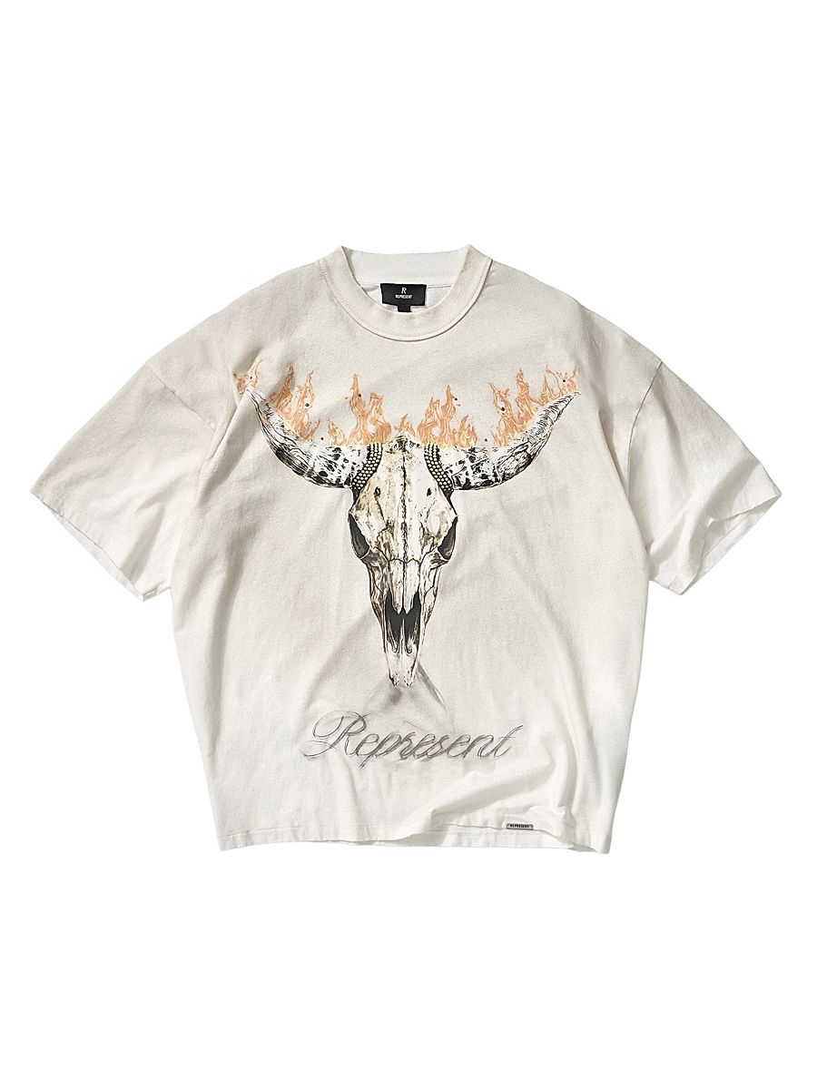 Men's British Cowboys Crewneck T-Shirt - Washed Ecru - Size XXL