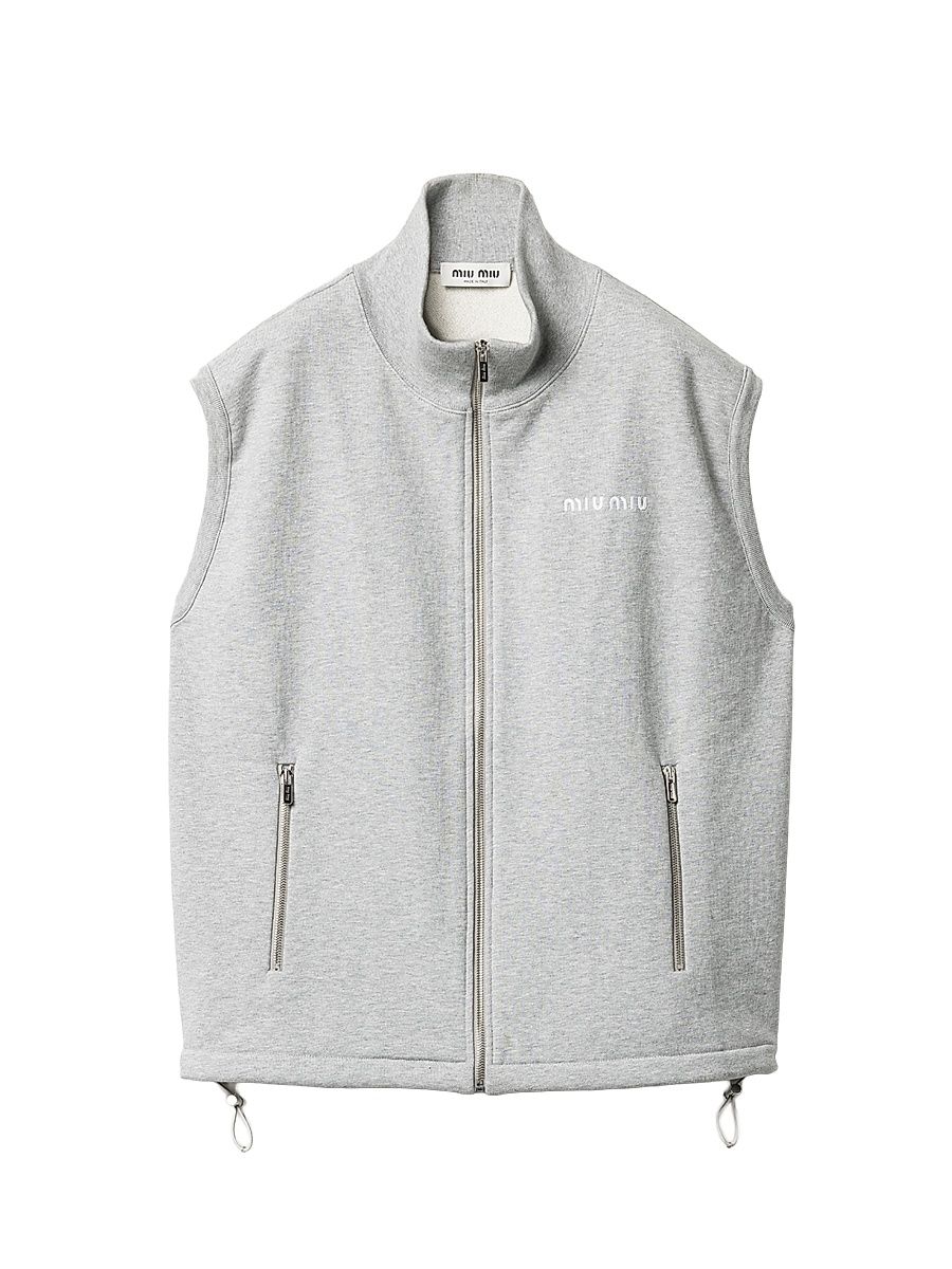 Women's Cotton Fleece Vest Sweatshirt - Grey - Size Large