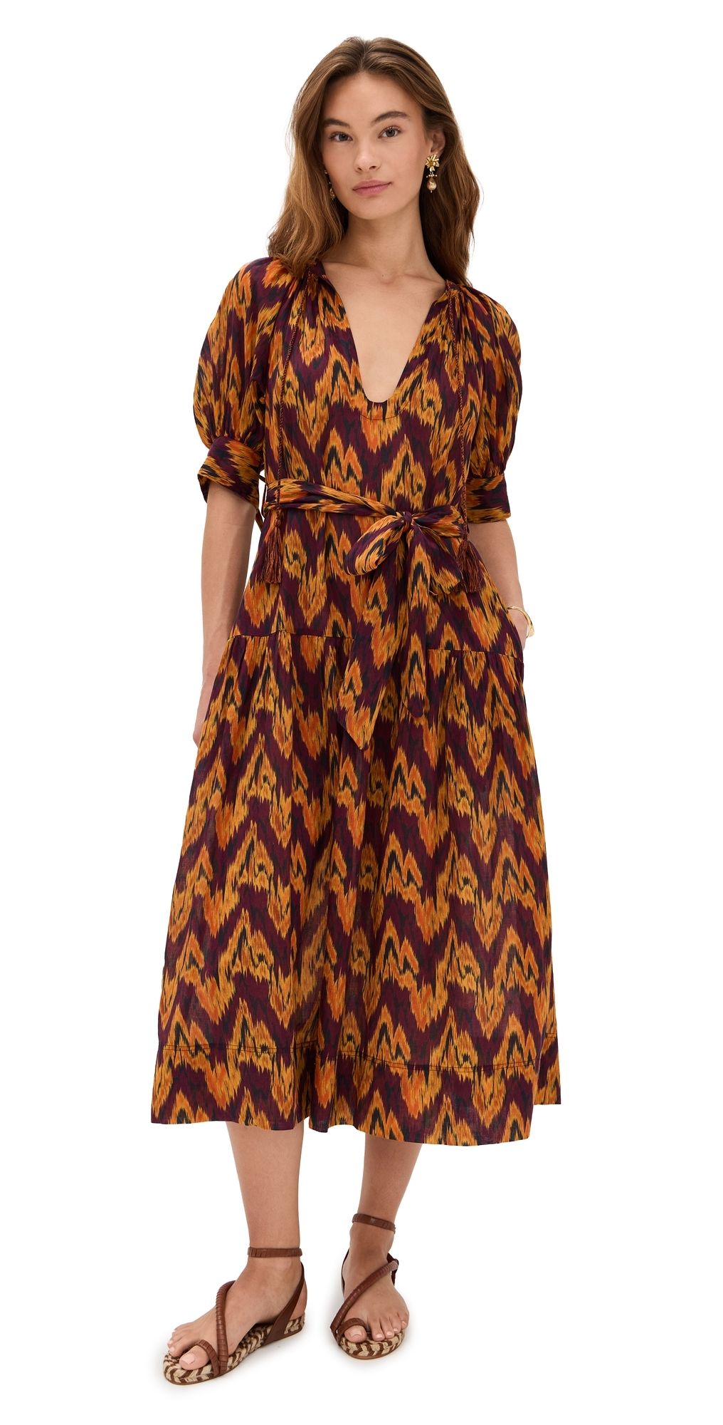 Ulla Johnson Selena Puff Sleeve Coverup Dress Terra P