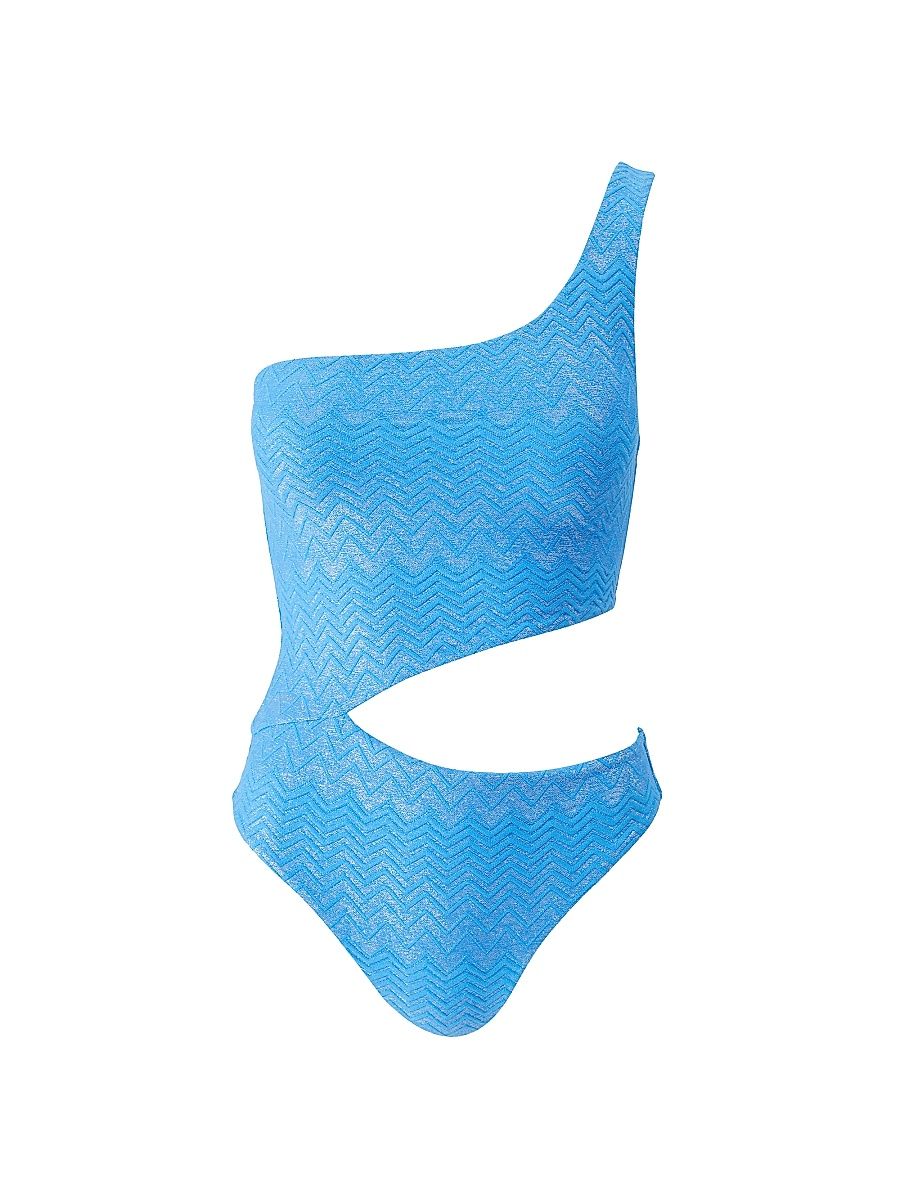 Women's Nassau One-Shoulder One-Piece Swimsuit - Zigzag Ocean - Size 12