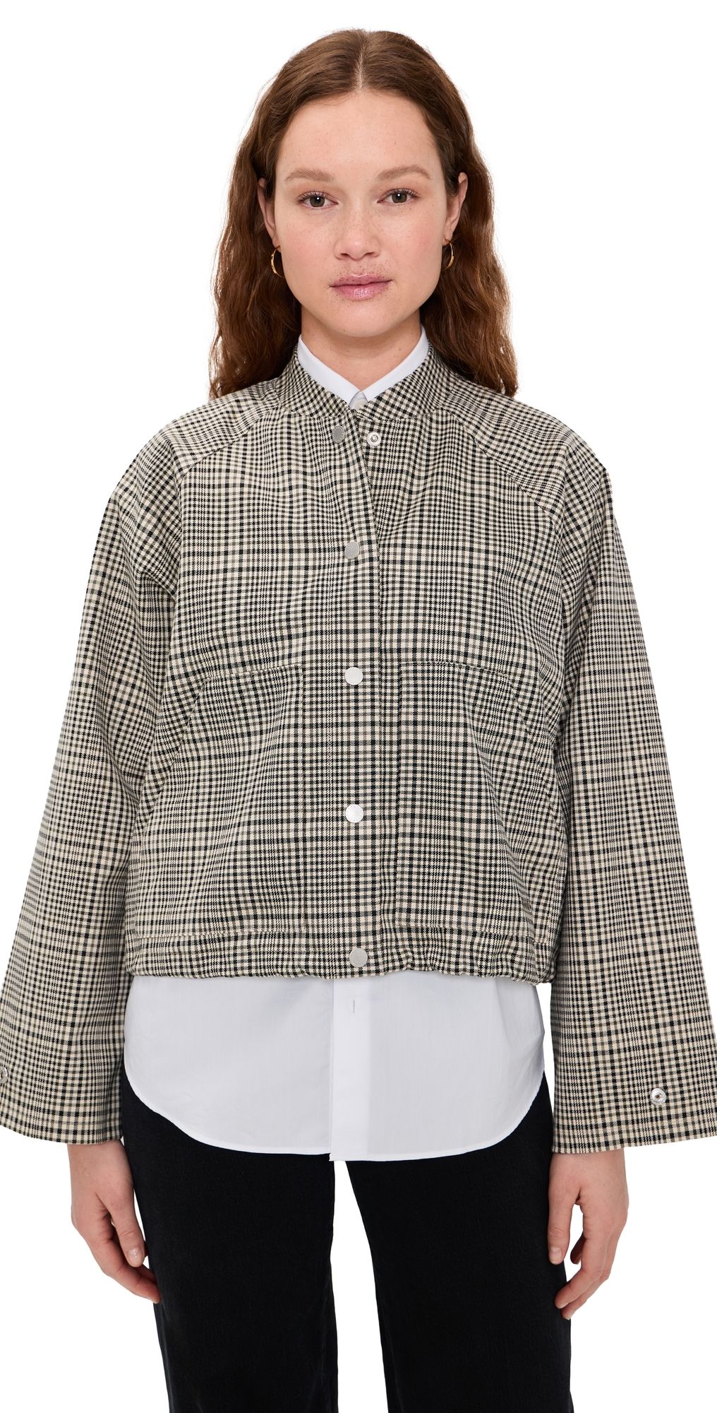 Barbour Leyburn Check Bomber Jacket Prince of Wales/Bleached Olive 10