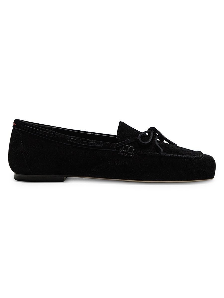Women's Jasper Suede Boat Loafers - Black - Size 7