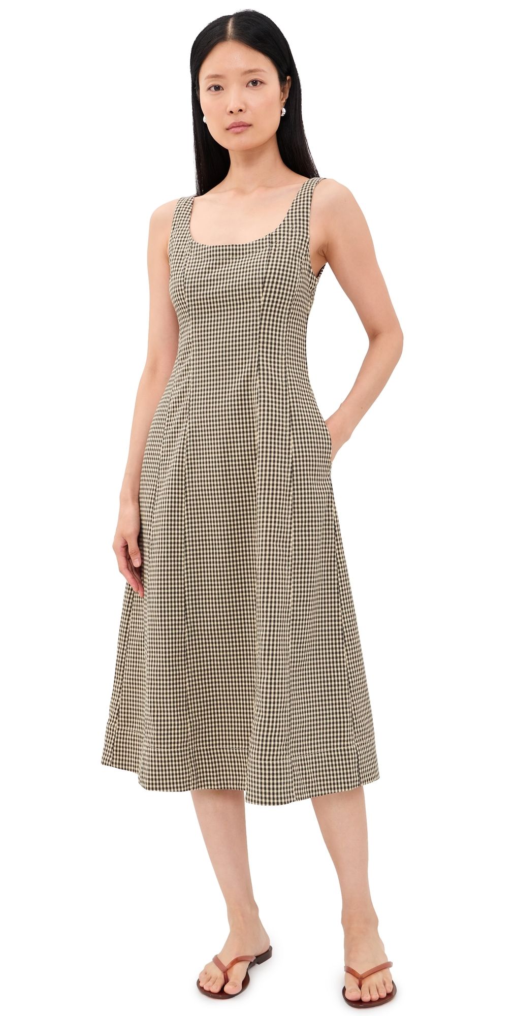 Madewell Miller Dress Brown Gingham 10