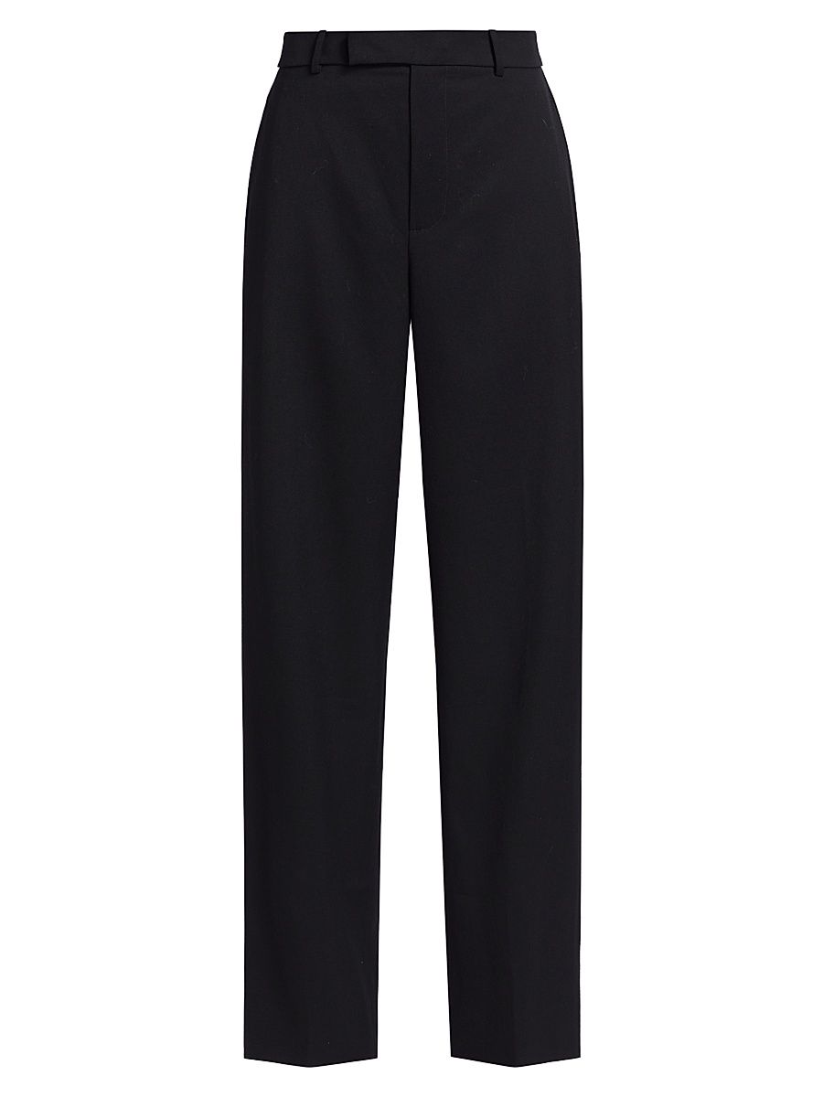 Women's Wool-Blend Pajama Trousers - Navy - Size 16