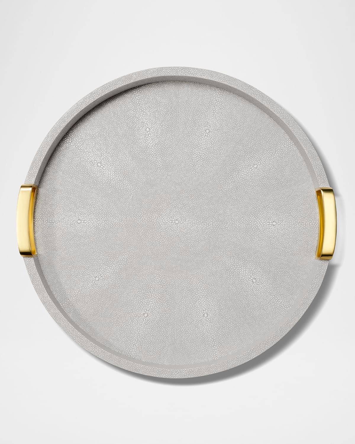 Carina Faux Shagreen Small Round Tray