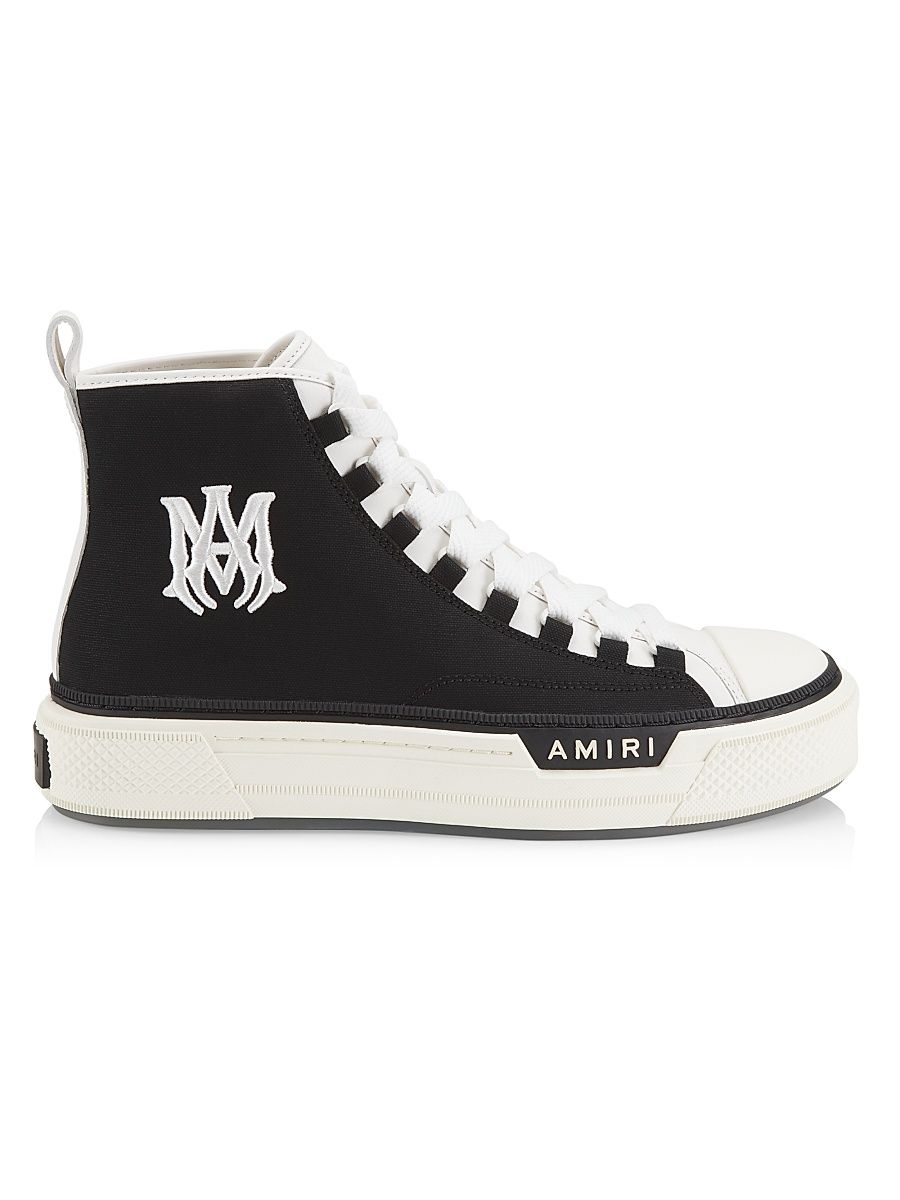 Men's MA Court High-Top Sneakers - Black White - Size 7