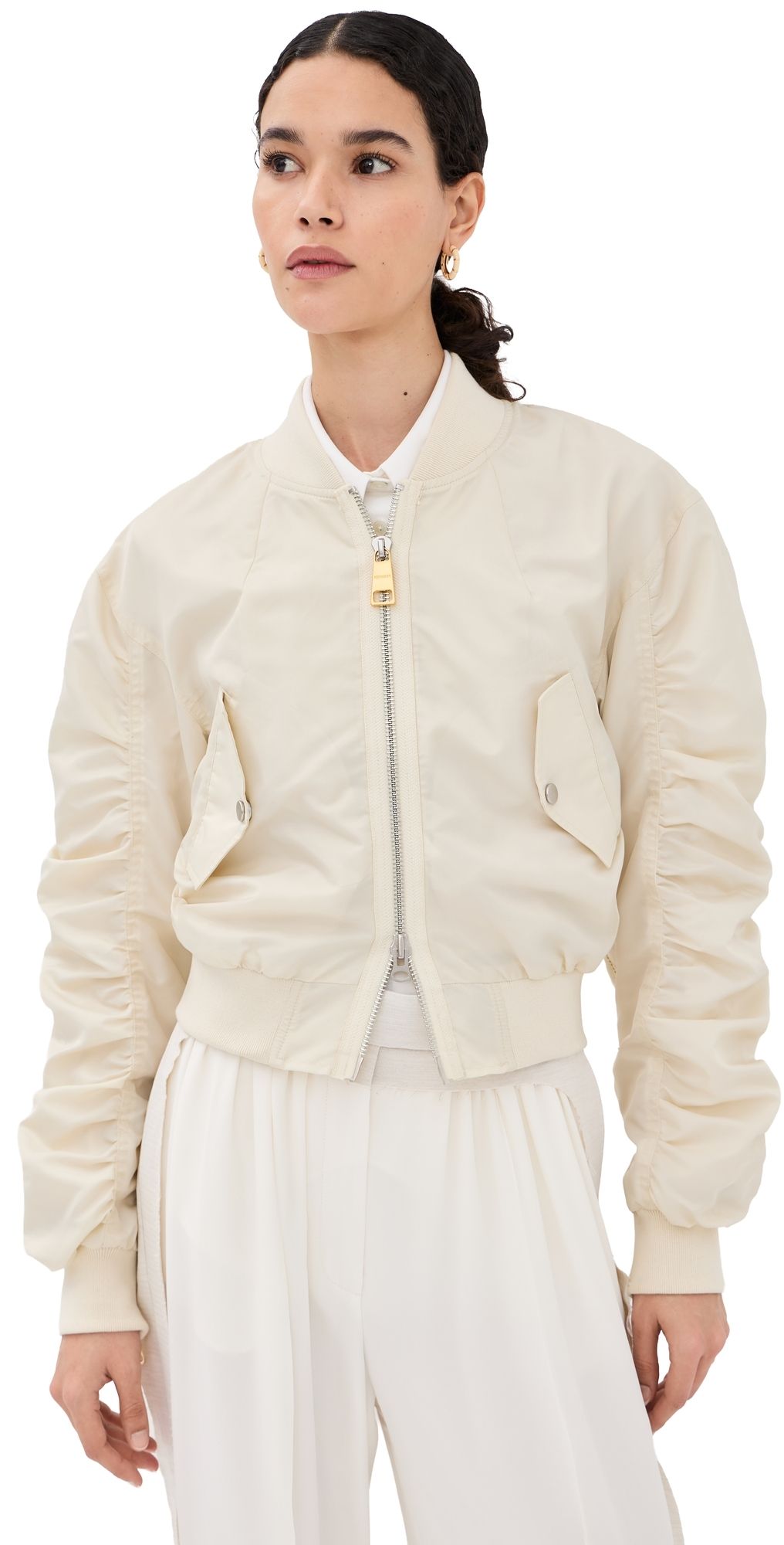 FRENKEN Zip Bomber Jacket Ivory 38