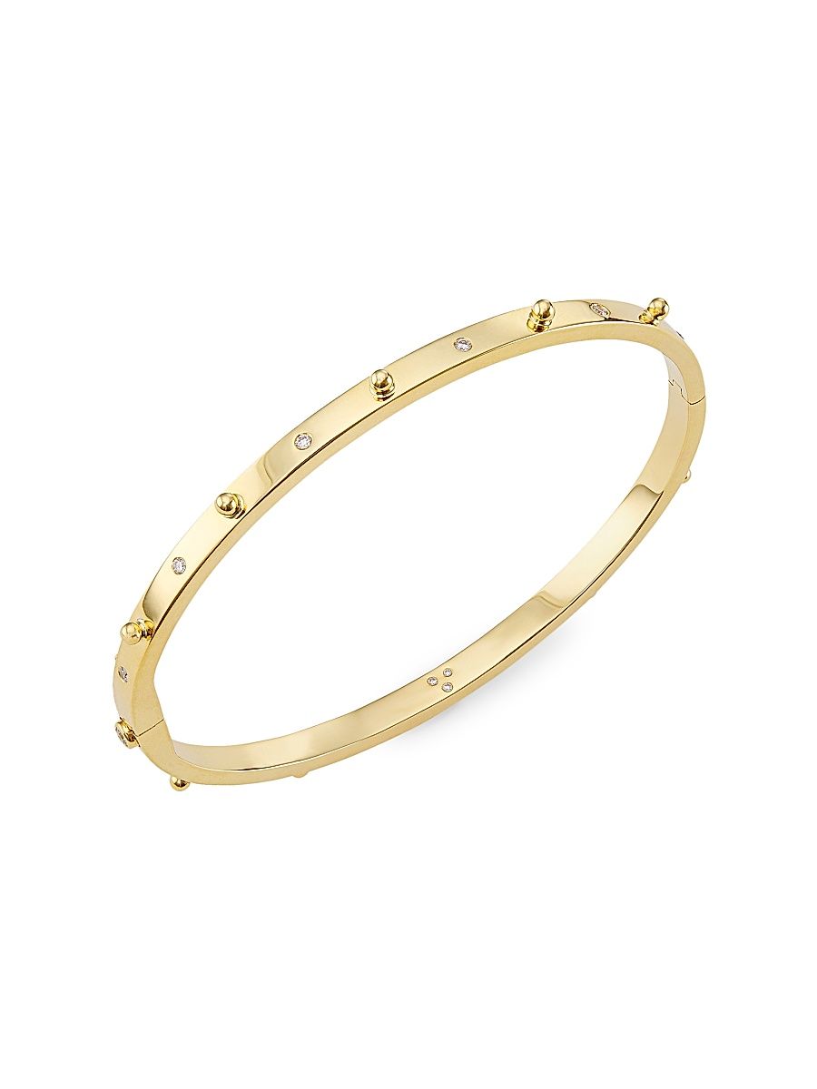 Women's Florence86 18K Yellow Gold Small Granulated Bangle Bracelet - Yellow Gold