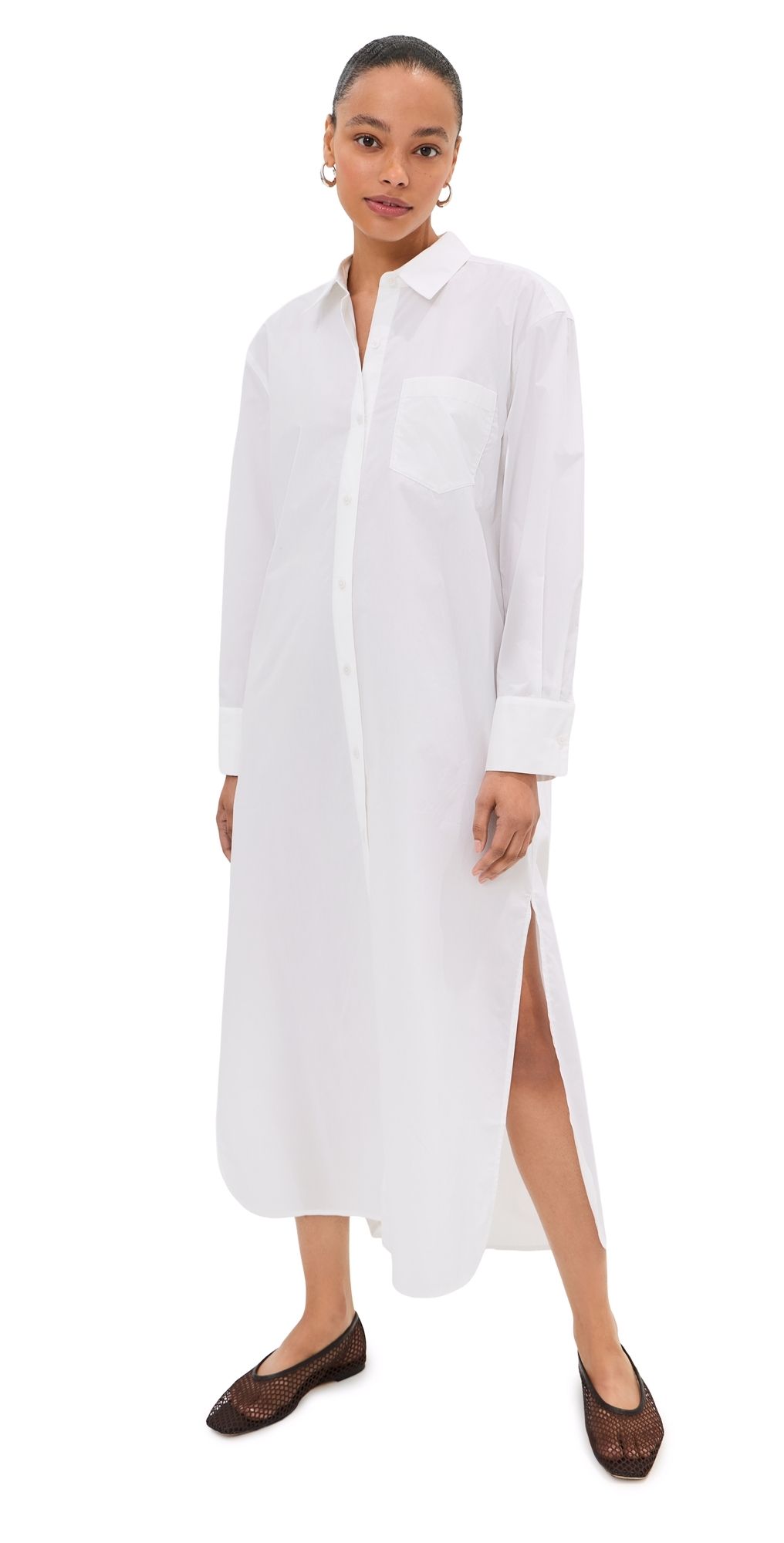 LE BOP Elliot Poplin Dress White XXL