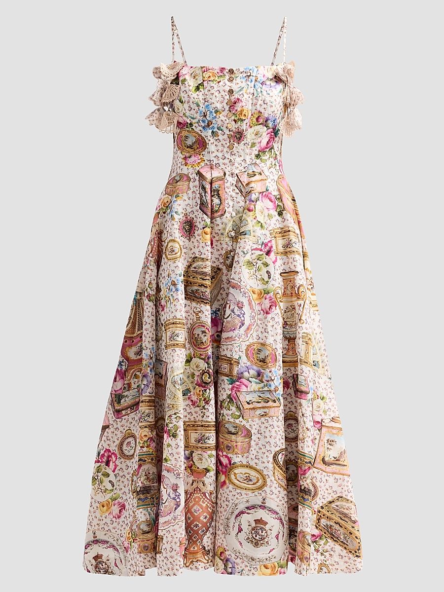Women's Camilla x The Met In the Heart of Art Linen-Silk Dress - In The Heart Of Art - Size Small