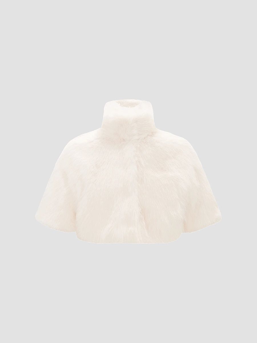 Lyla Grant Women's Faux Fur Fox Bolero Coat - White - Size XS